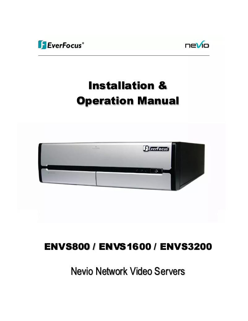Page n°1 - Manuel utilisateur EverFocus EZN850