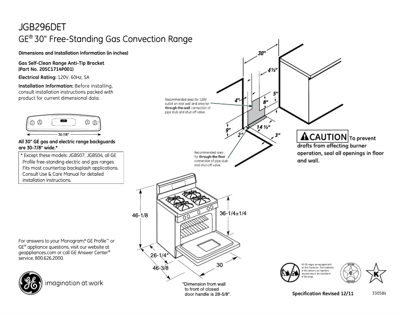 Imagen de la primera página del manual del dispositivo JGB296DETBB