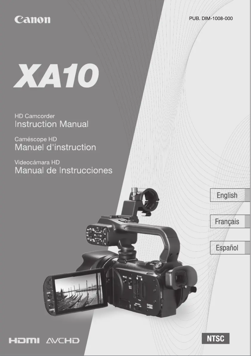 Page 1 de la notice Manuel utilisateur Canon XA10 Pro HD