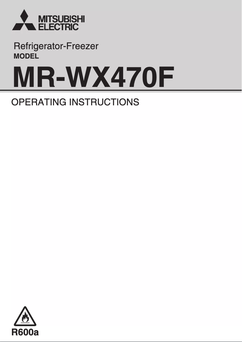 Page 1 de la notice Manuel utilisateur Mitsubishi MR-WX470F