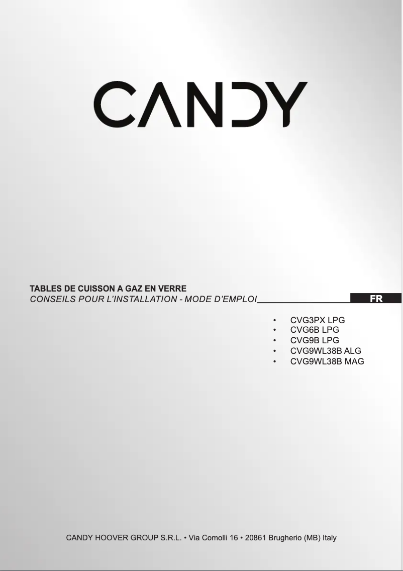 Page 1 de la notice Manuel utilisateur Candy CVG3PX