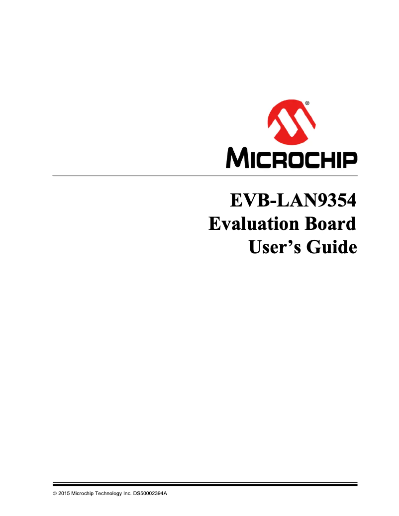 Page 1 de la notice Manuel utilisateur Microchip EVB-LAN9354