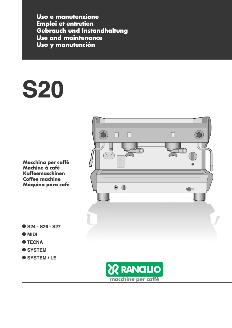 Page n°1 - Manuel utilisateur Rancilio S26