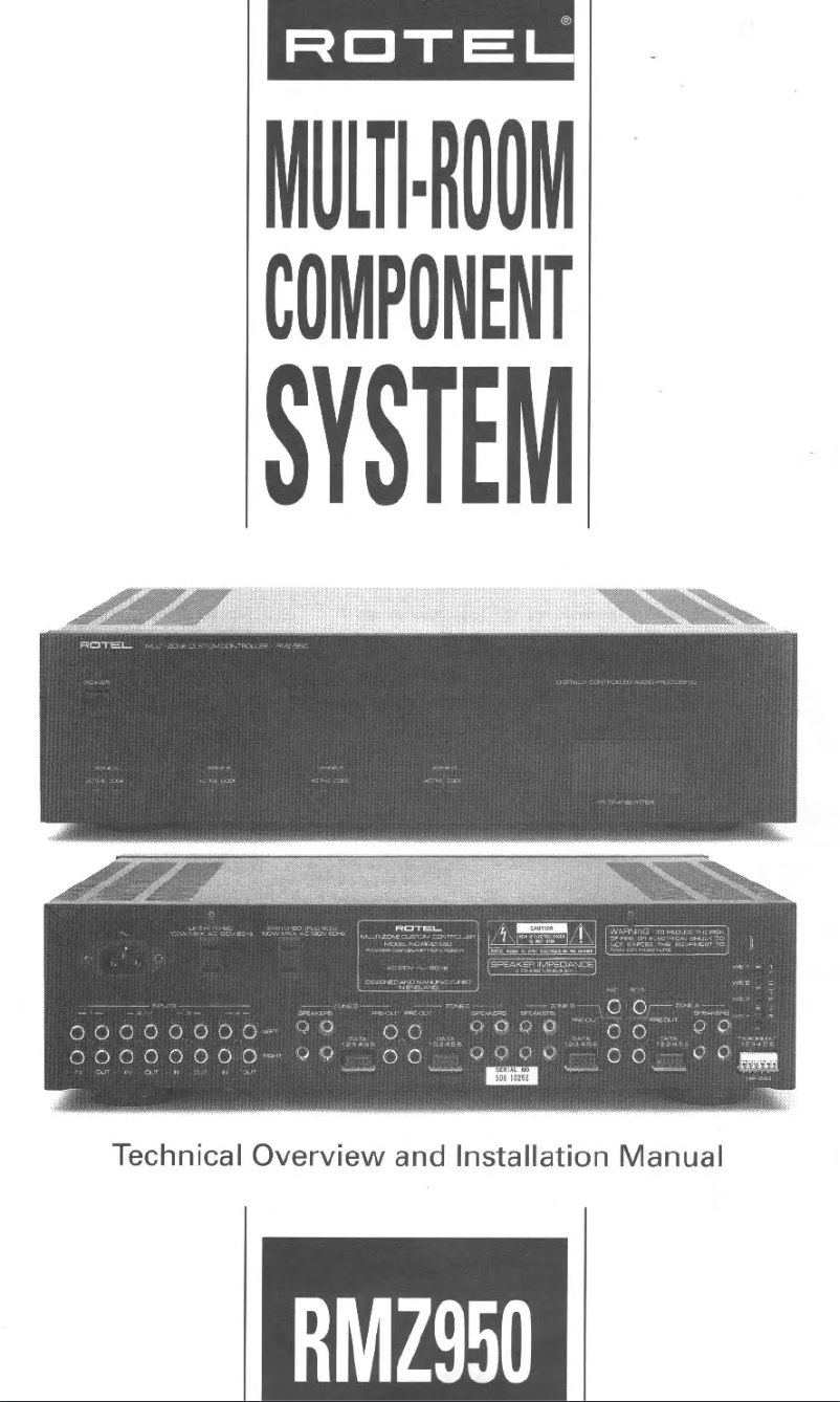 Page 1 de la notice Manuel utilisateur Rotel RMZ-950