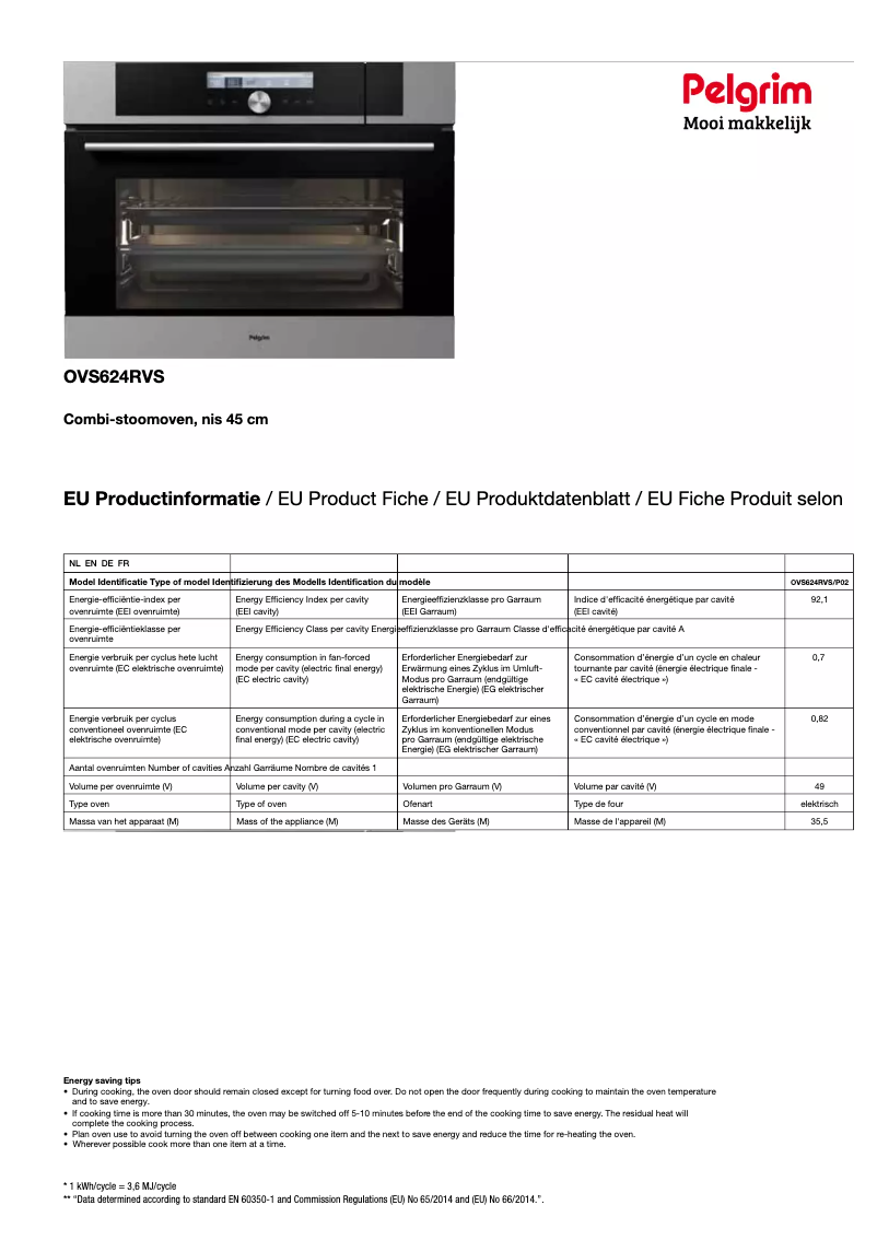 Image de la première page du manuel de l'appareil OVS624RVS