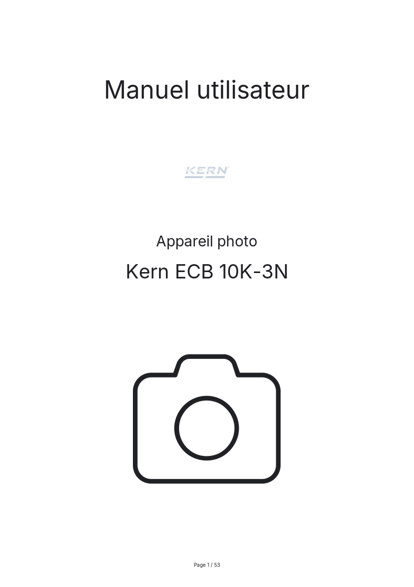 Image de la première page du manuel de l'appareil ECB 10K-3N