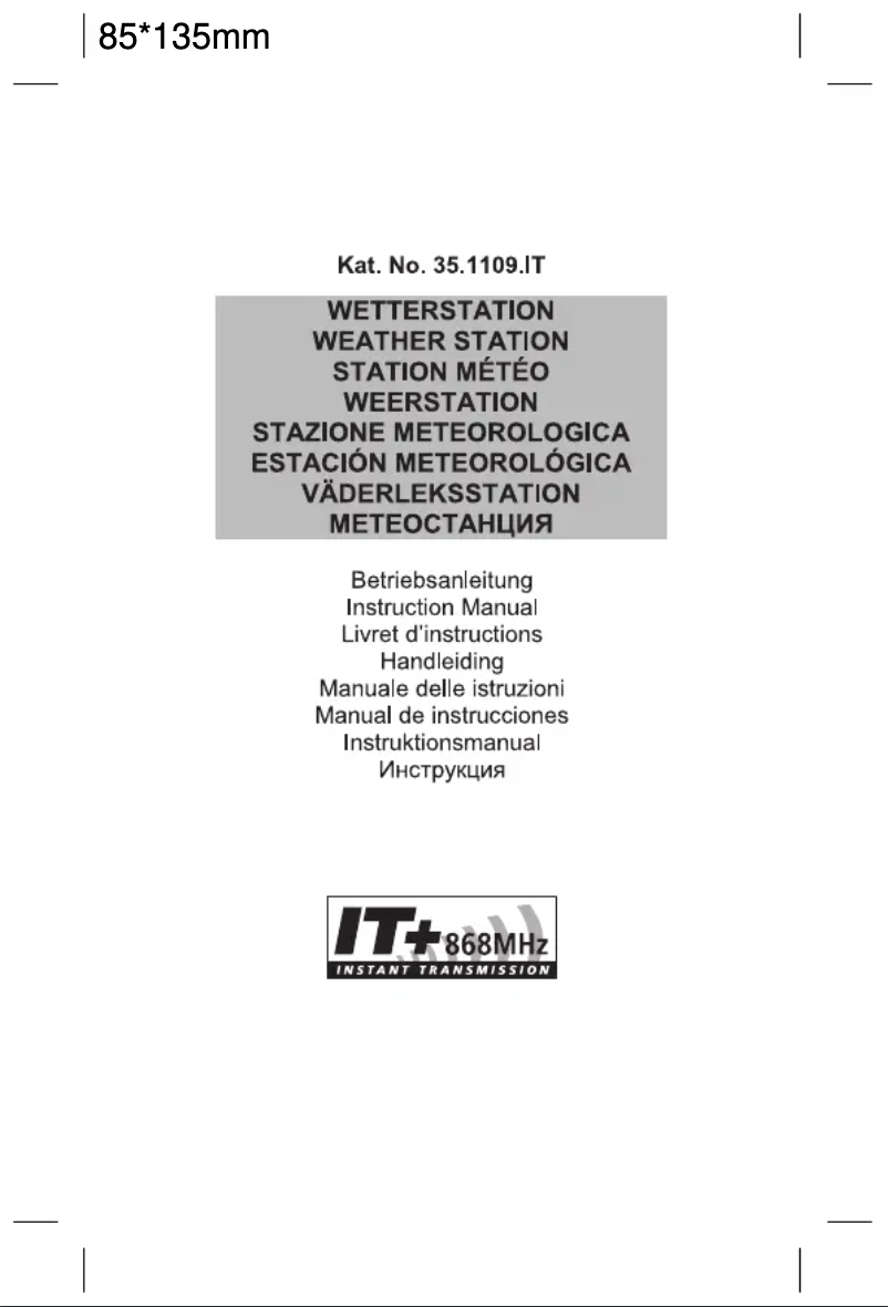 Page 1 de la notice Manuel utilisateur TFA 35.1109