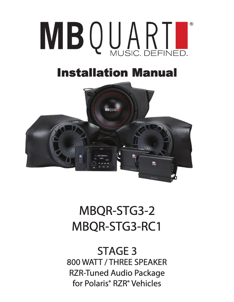Page n°1 - Manuel utilisateur MB Quart MBQR-STG3-2