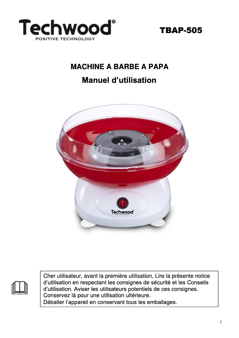 Page 1 de la notice Manuel utilisateur Techwood TFC-740