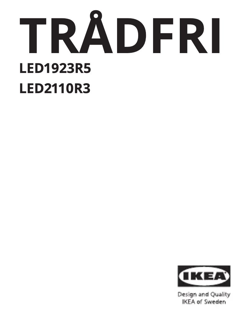 Imagen de la primera página del manual del dispositivo TRÅDFRI 705.474.74