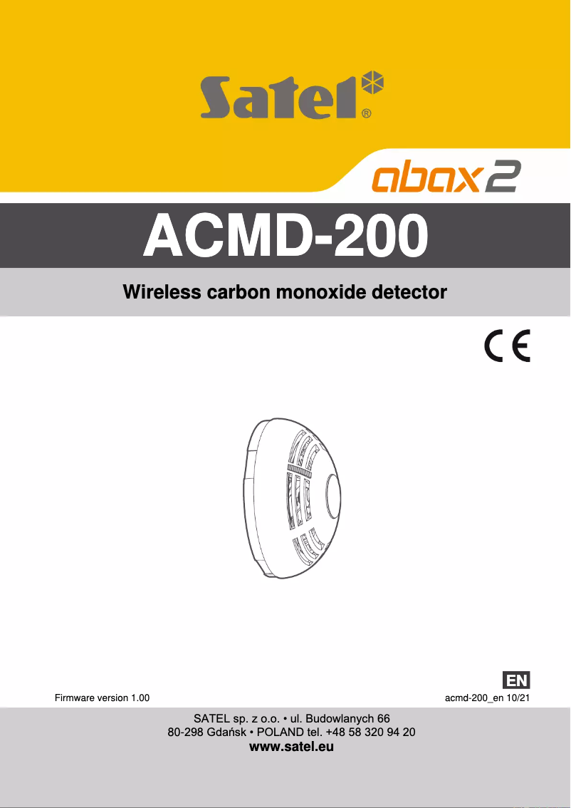 Image de la première page du manuel de l'appareil ACMD-200