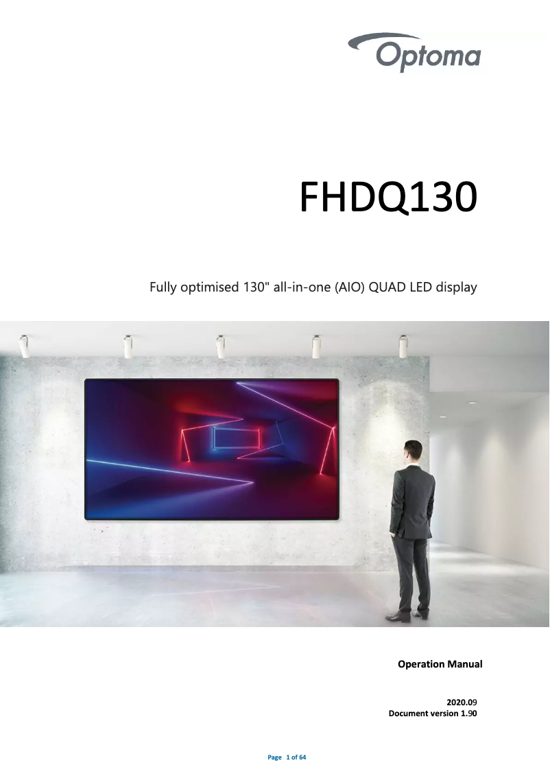 Image de la première page du manuel de l'appareil FHDQ130