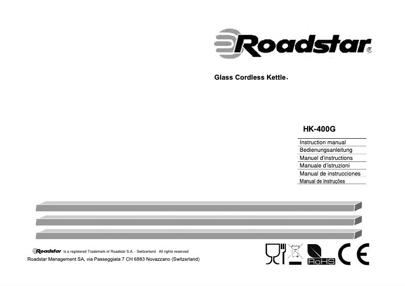 Page 1 de la notice Manuel utilisateur Roadstar HK-400G
