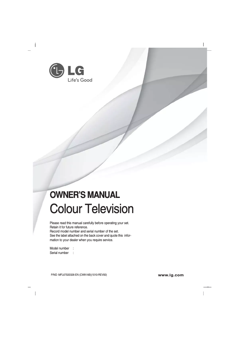 Page 1 de la notice Manuel utilisateur LG 21FS6AG