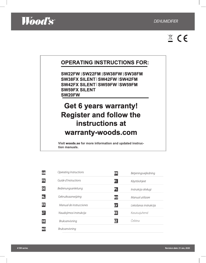 Page 1 de la notice Manuel utilisateur Wood's SW-20FW