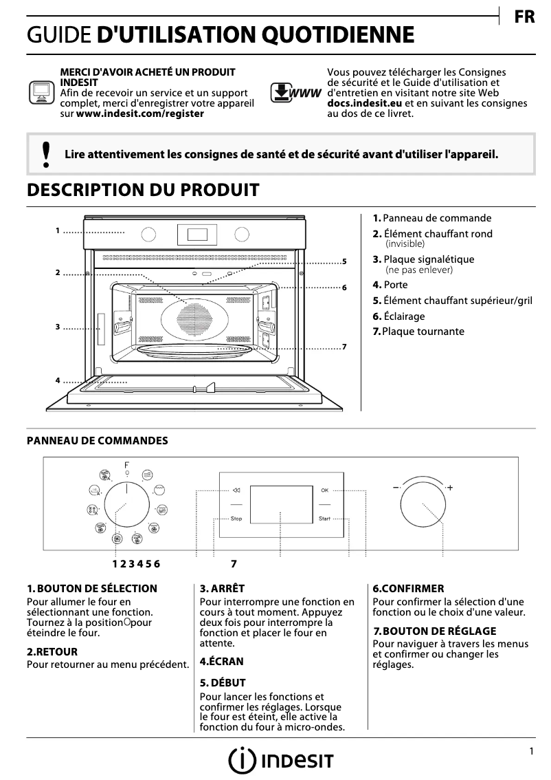 Page n°1 - Manuel d'utilisation et d'entretien Indesit MWI 3445 IX