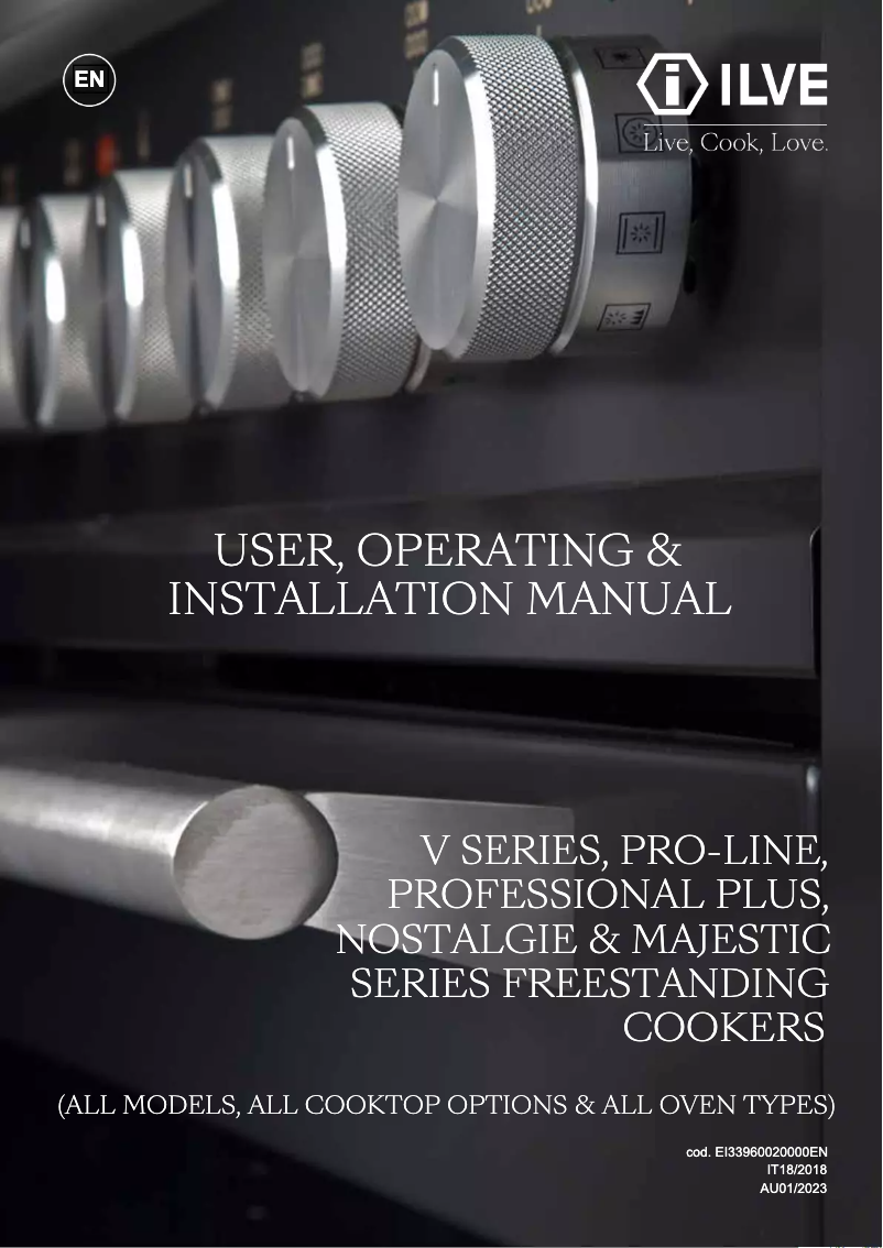 Page 1 de la notice Manuel utilisateur Ilve P07WE3