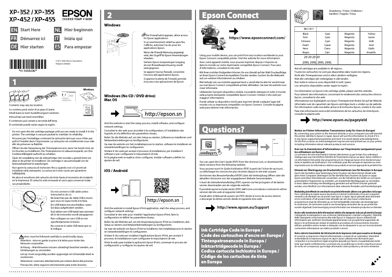 Página 1 del manual Guía de instalación Epson Expression Home XP-452