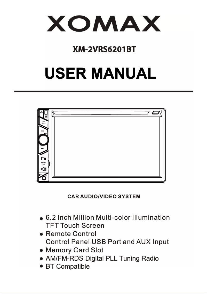 Image de la première page du manuel de l'appareil XM-2VRSU6201BT