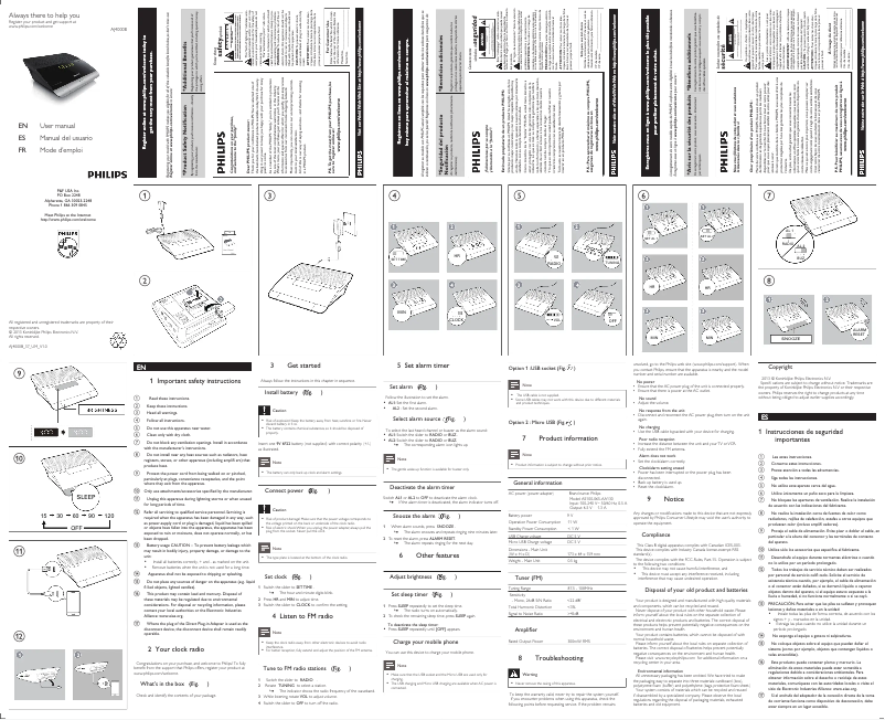 Page 1 de la notice Manuel utilisateur Philips AJ4000B