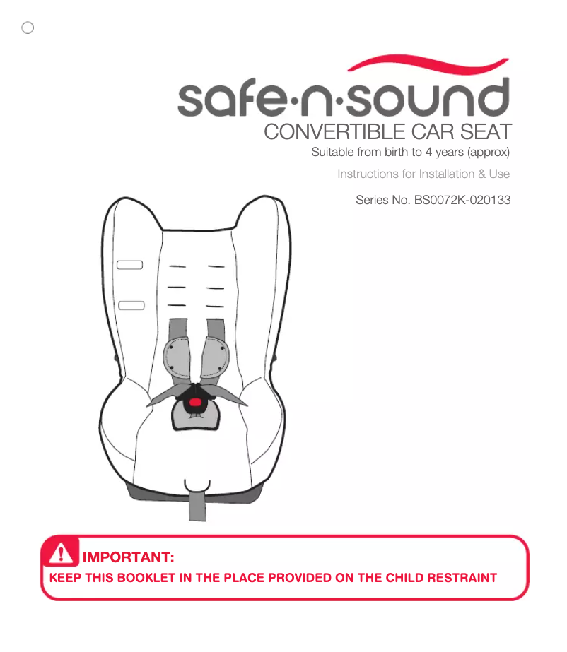 Page n°1 - Manuel utilisateur Safe-n-Sound Cavalier