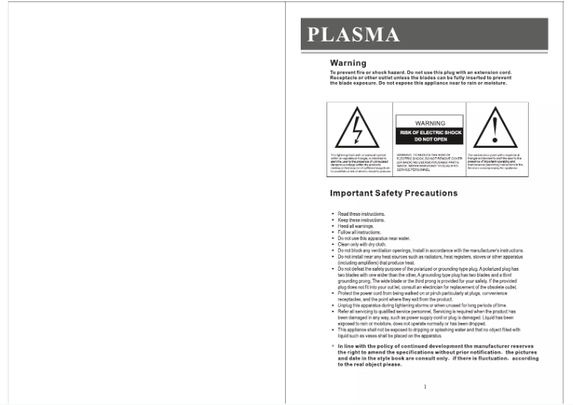 Page 1 de la notice Manuel utilisateur Vivo PTV42HDA