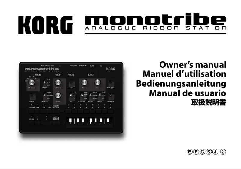 Page 1 de la notice Manuel utilisateur Korg monotribe