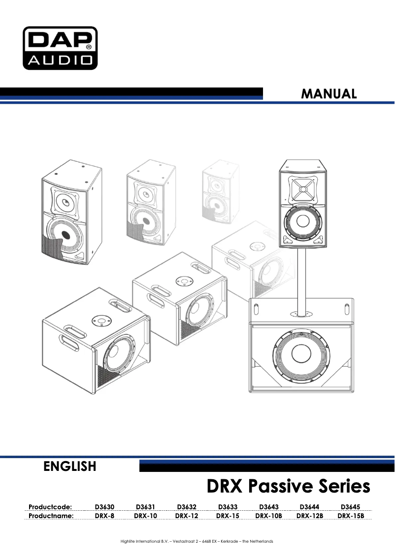 Page 1 de la notice Manuel utilisateur DAP-Audio DRX-12