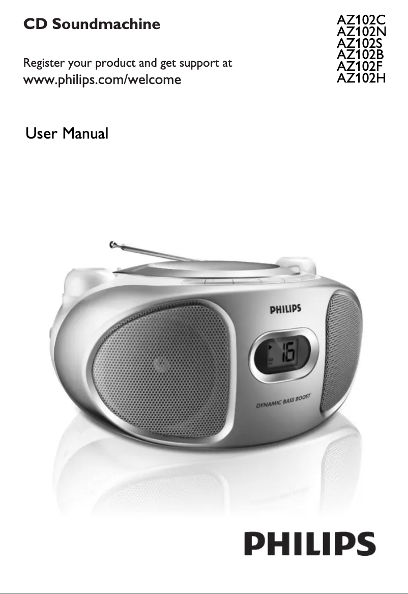 Page 1 de la notice Manuel utilisateur Philips AZ102B
