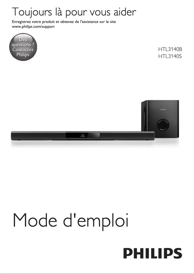 Page n°1 - Manuel utilisateur Philips HTL3140B