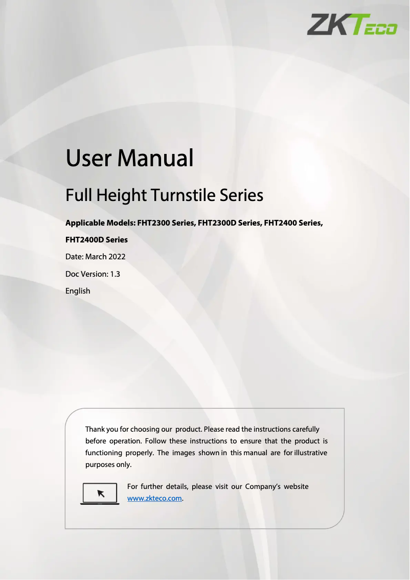 Imagen de la primera página del manual del dispositivo FHT2400D