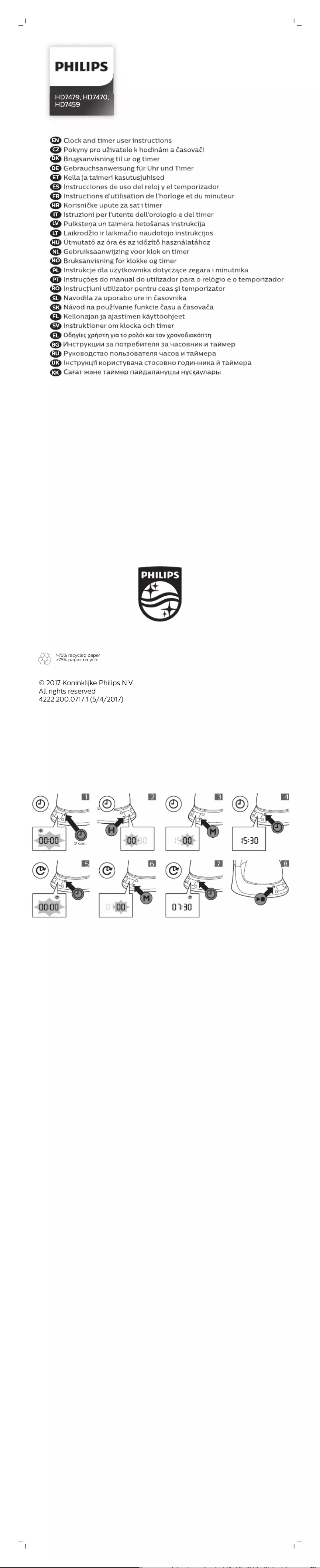 Page n°1 - Guide de démarrage rapide Philips Daily Collection HD7459