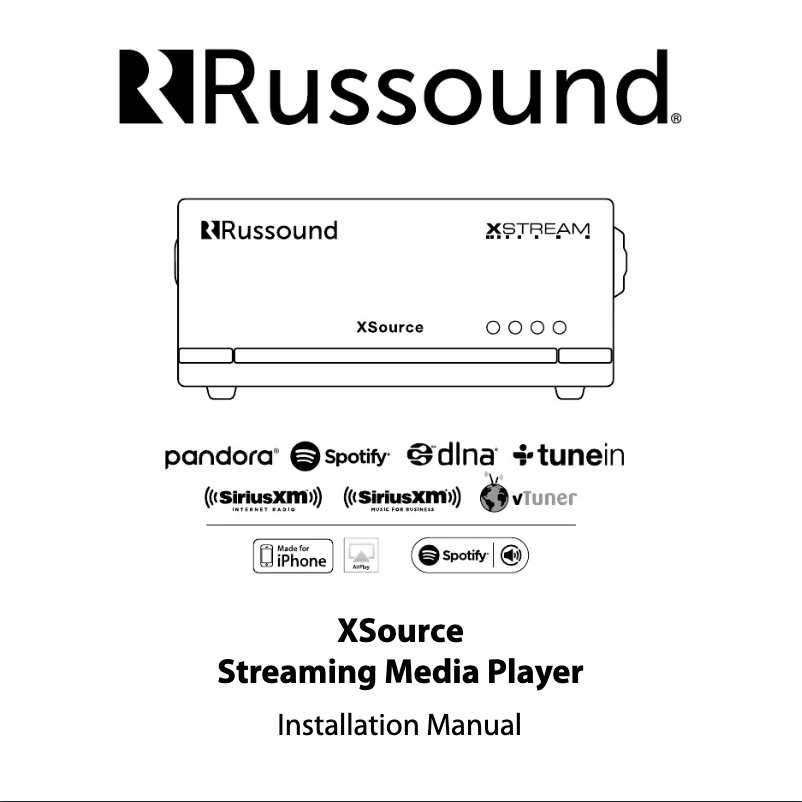 Page n°1 - Manuel utilisateur Russound XSource