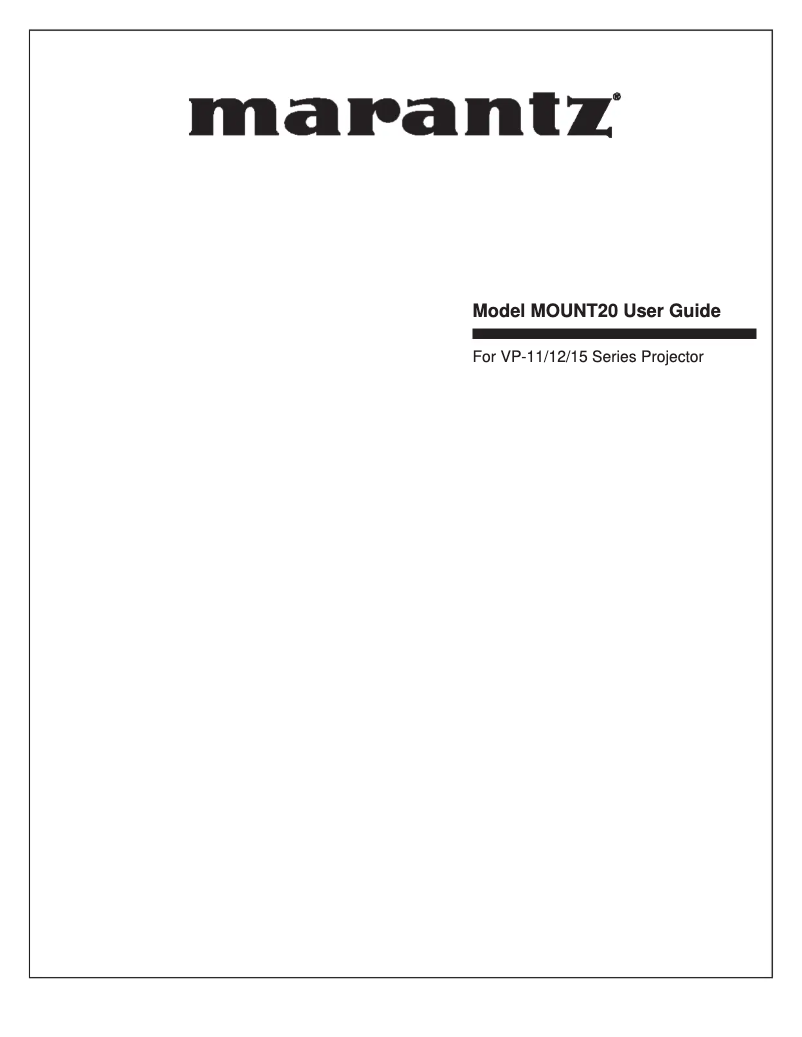 Page 1 de la notice Manuel utilisateur Marantz MOUNT20BL