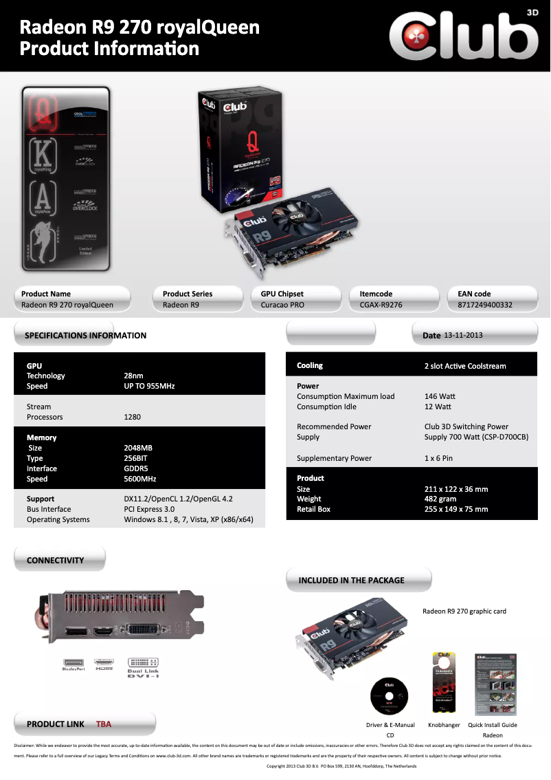 Image de la première page du manuel de l'appareil Radeon R9 270 royalQueen