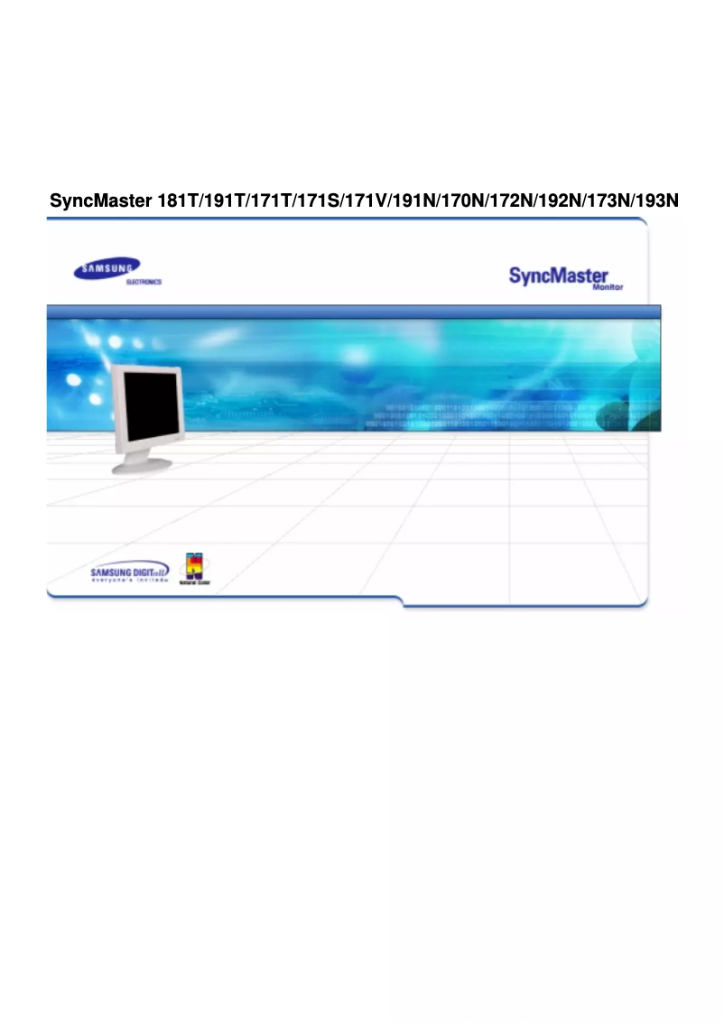 Page 1 de la notice Manuel utilisateur Samsung SyncMaster 191T