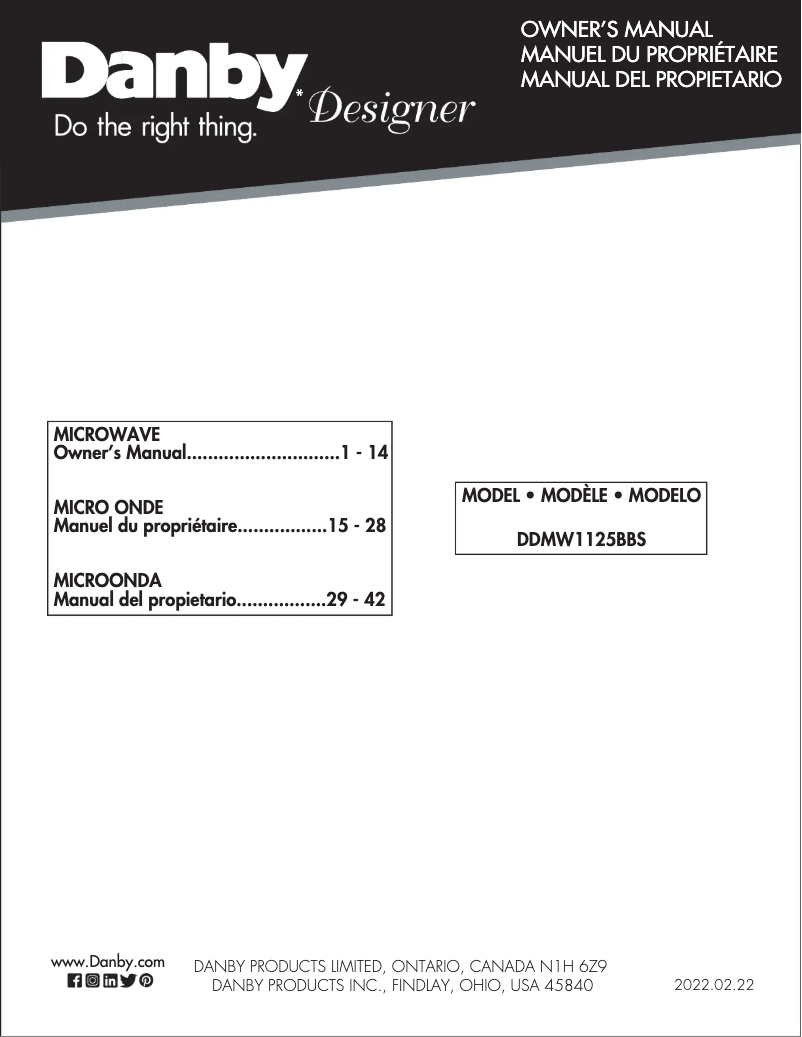 Image de la première page du manuel de l'appareil DDMW1125BBS