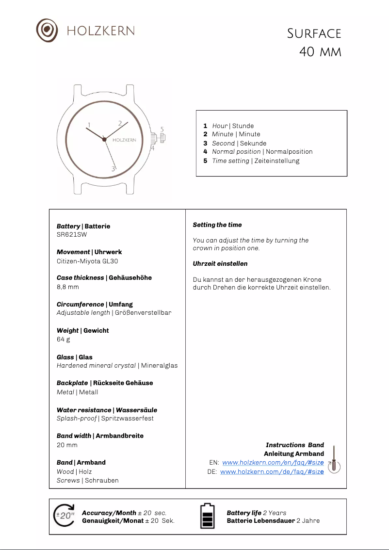 Page n°1 - Manuel utilisateur Holzkern Salzwüste