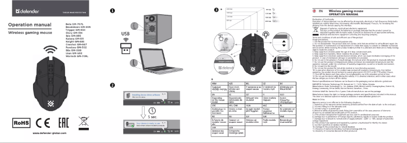 Page n°1 - Manuel utilisateur Defender Auris MB-027