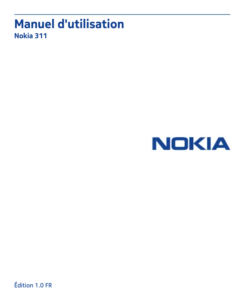 Page 1 de la notice Manuel utilisateur Nokia Asha 311