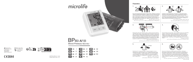 Page n°1 - Manuel utilisateur Microlife BP B3 AFIB