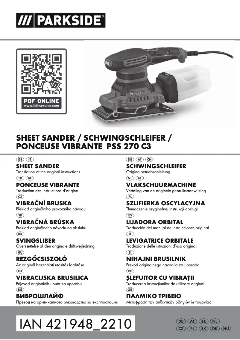 Image de la première page du manuel de l'appareil PEXS 270 C3