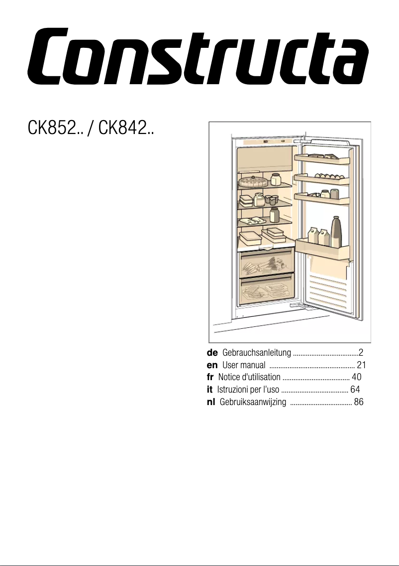 Page n°1 - Manuel utilisateur Constructa CK842AF30
