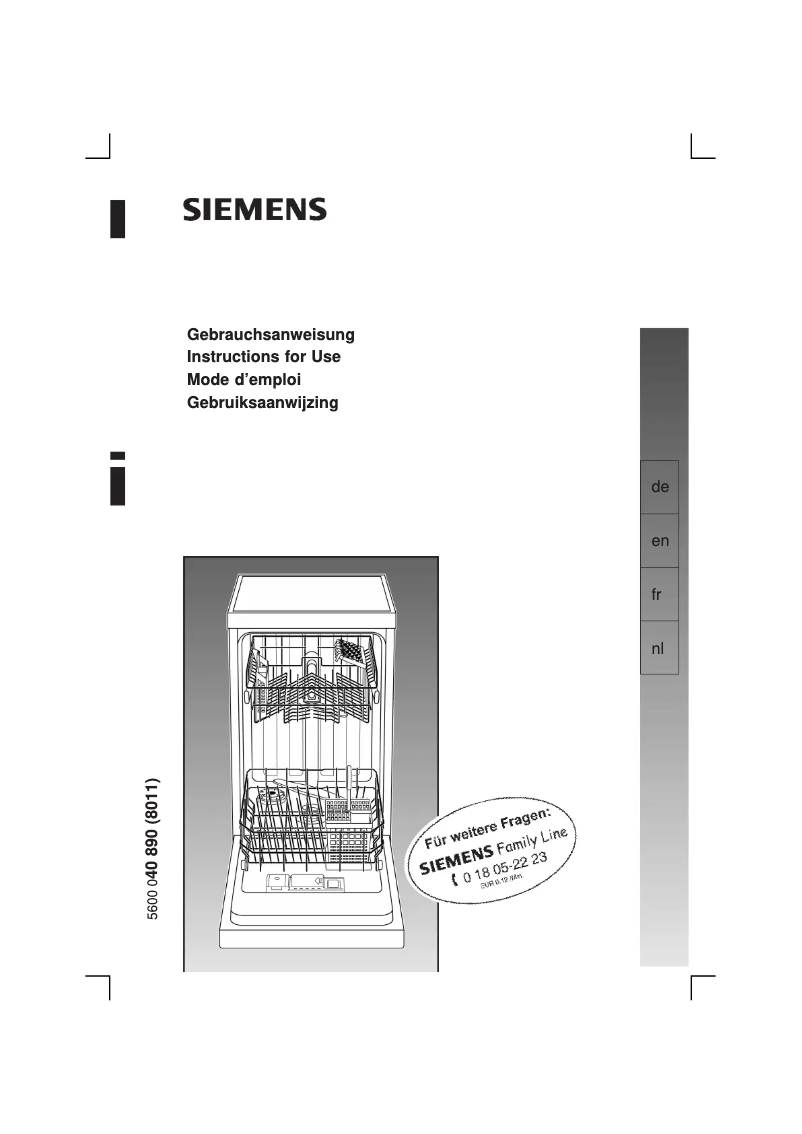 Page n°1 - Manuel utilisateur Siemens SF63630