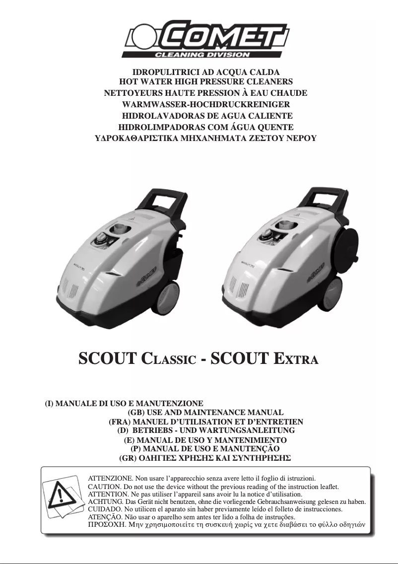 Page n°1 - Manuel utilisateur Comet Scout Extra