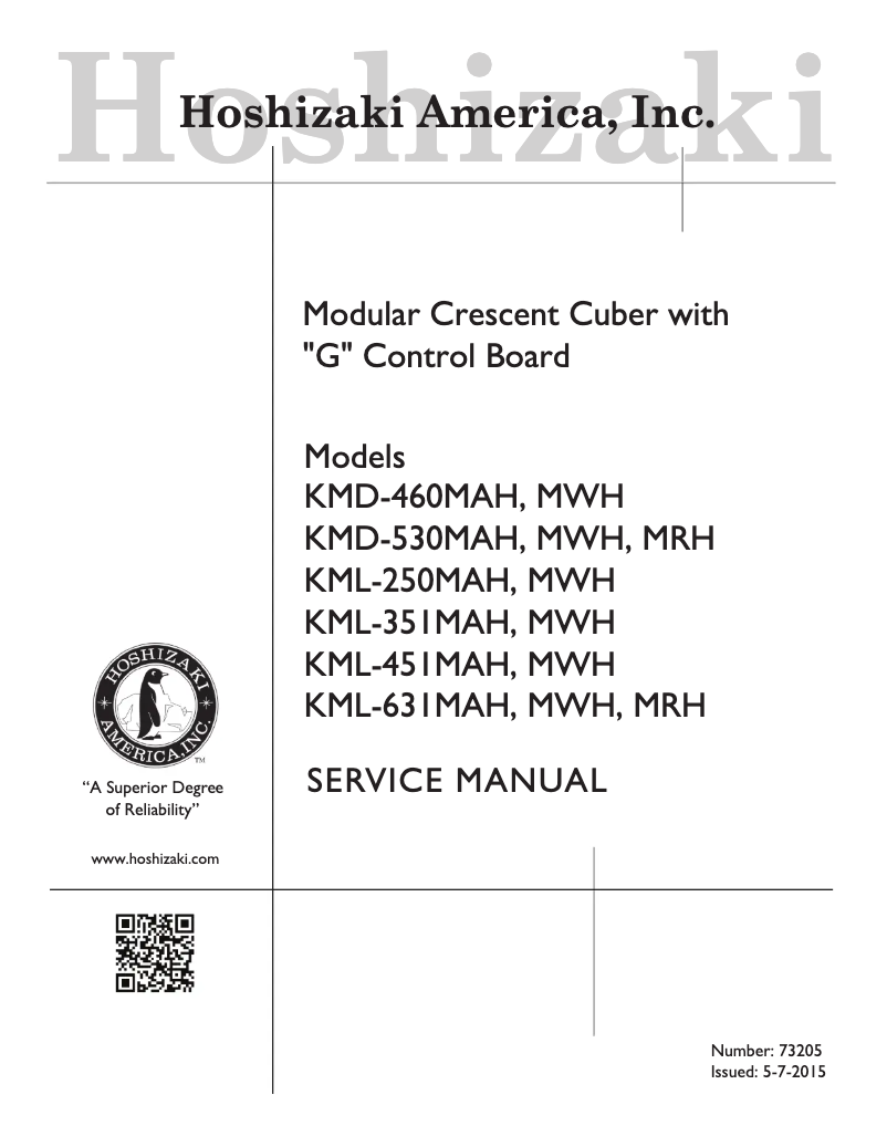 Página 1 del manual Manual de usuario Hoshizaki KML-500MAJ