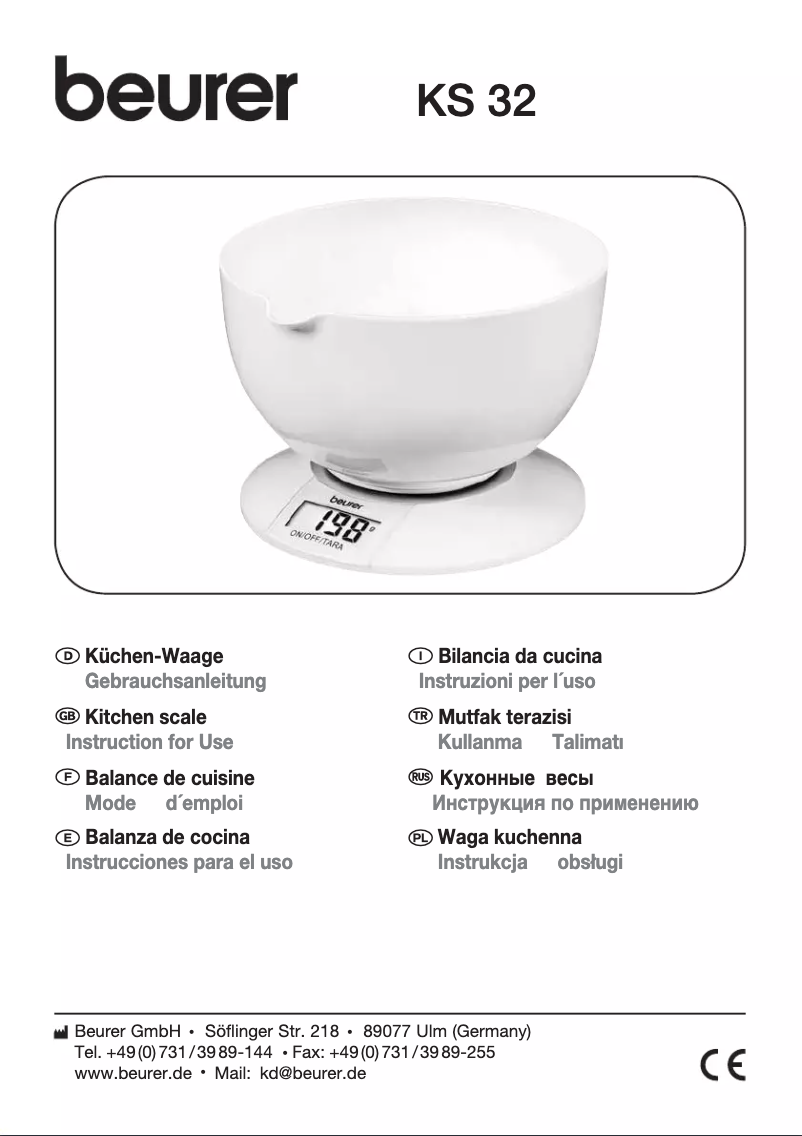 Page 1 de la notice Manuel utilisateur Beurer KS 32