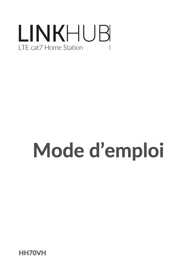 Page 1 de la notice Manuel utilisateur Alcatel LinkHub HH70