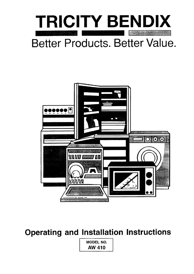 Page 1 de la notice Manuel utilisateur Tricity Bendix AW 410
