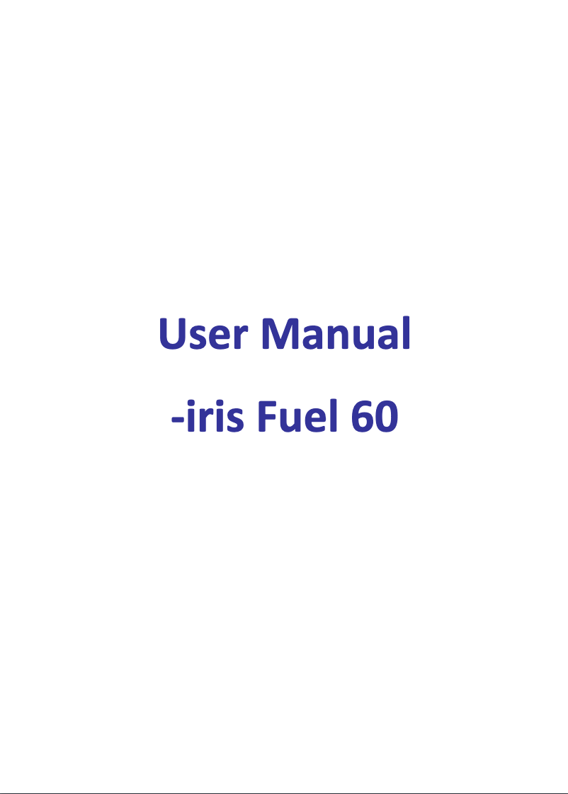 Image de la première page du manuel de l'appareil Iris Fuel 60